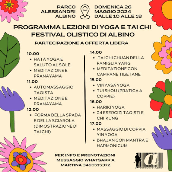 Festival Olistico 26 maggio 2024 - programma lezioni / dimostrazioni